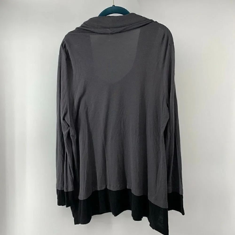 Victor Alfaro Scoop Cowl Neck Gray Top Large - Picture 2 of 8